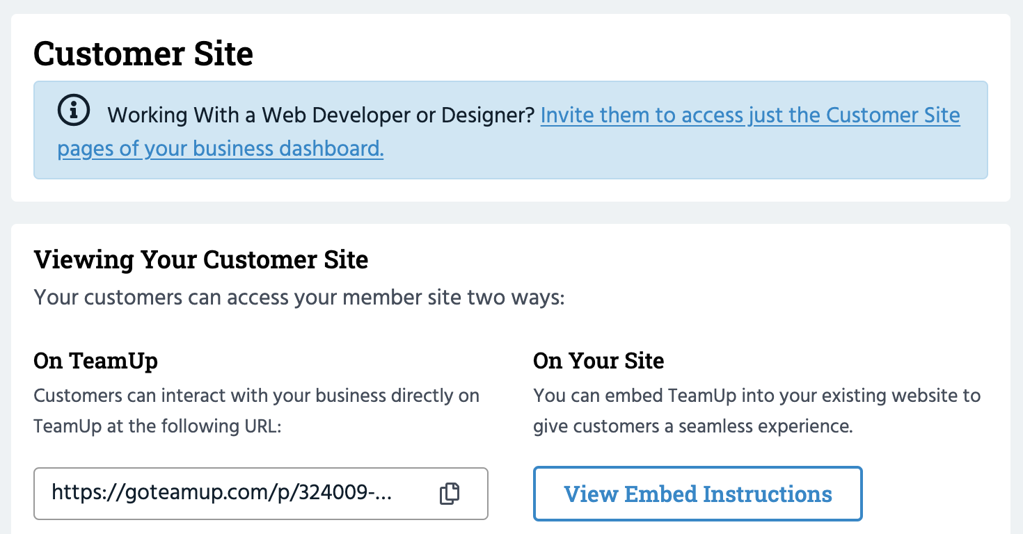 Customizing your customer site with an embedded web developer.