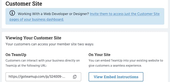 Customizing your customer site with an embedded web developer.