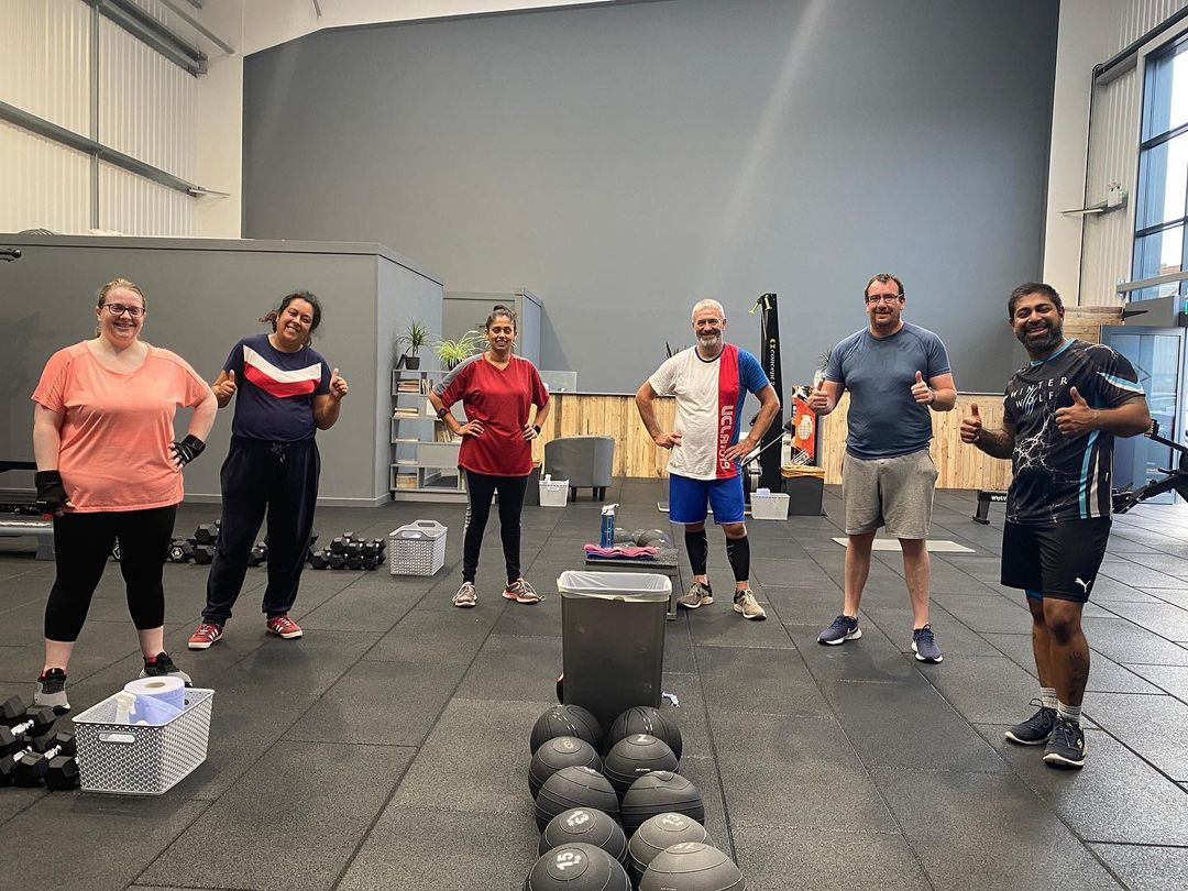 Nick Wardle's clients get ready for a socially distanced workout at Body Transformation Center.