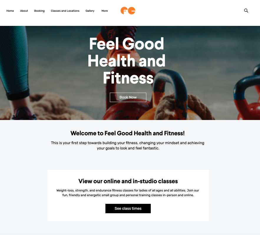 Feel Good Health & Fitness booking page