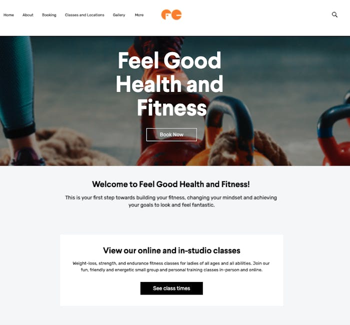 Feel Good Health & Fitness booking page