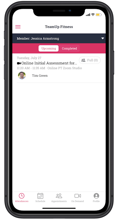 confirmation in member app