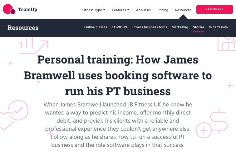 personal training case study on teamup