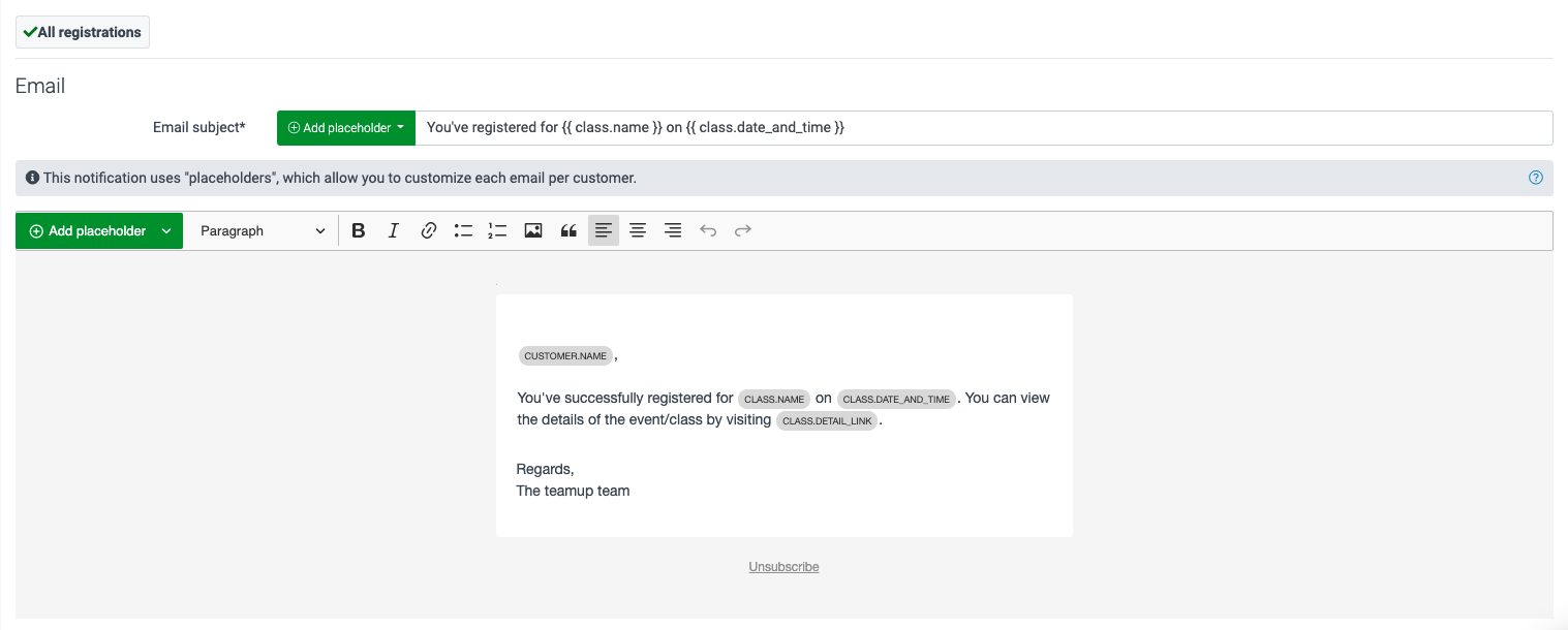 image of confirmation email finished