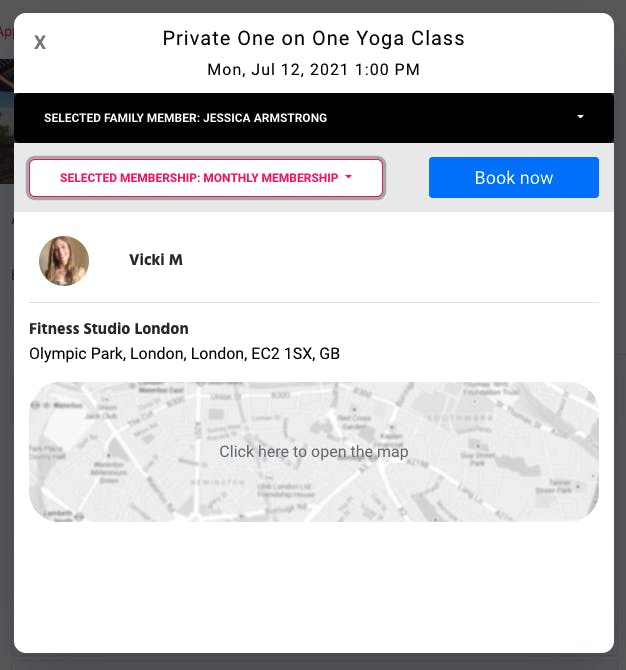 confirmation for one on one yoga class