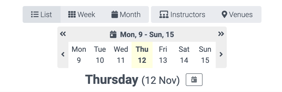 day view of the online calendar in teamup