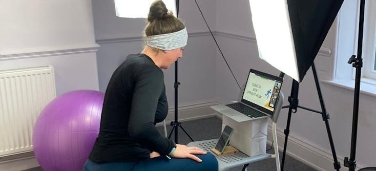 louise redmond teaching an online appointment