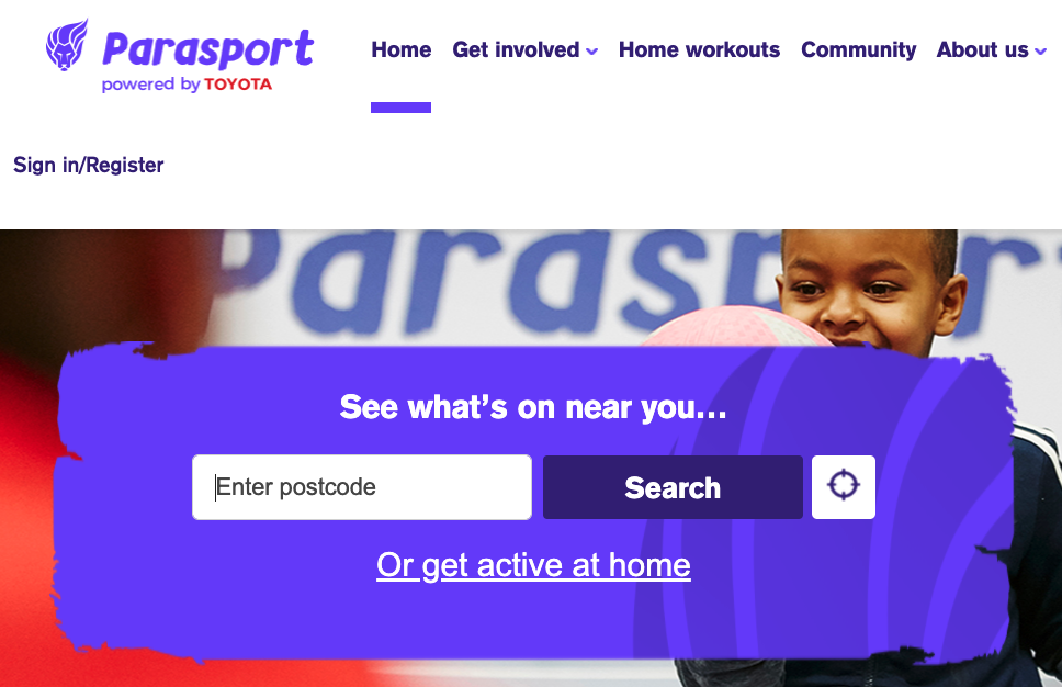 Parasport search bar
