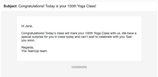An example of a milestone notification.