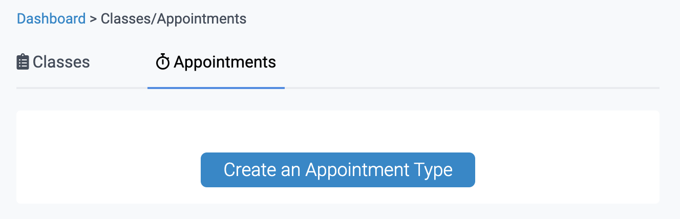 appointment and class types 