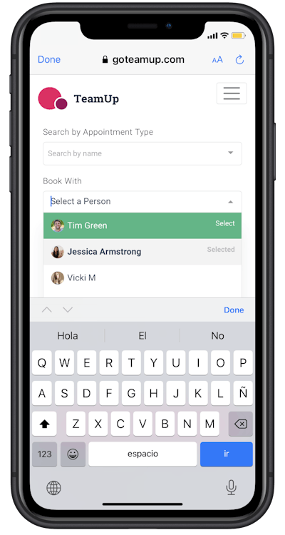 appointment booking filter