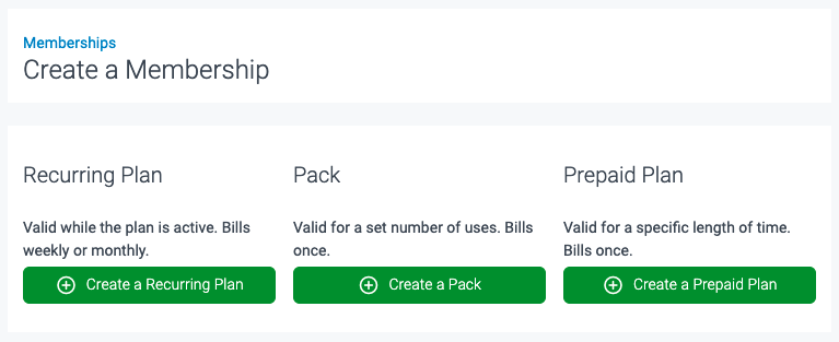 create a membership plan
