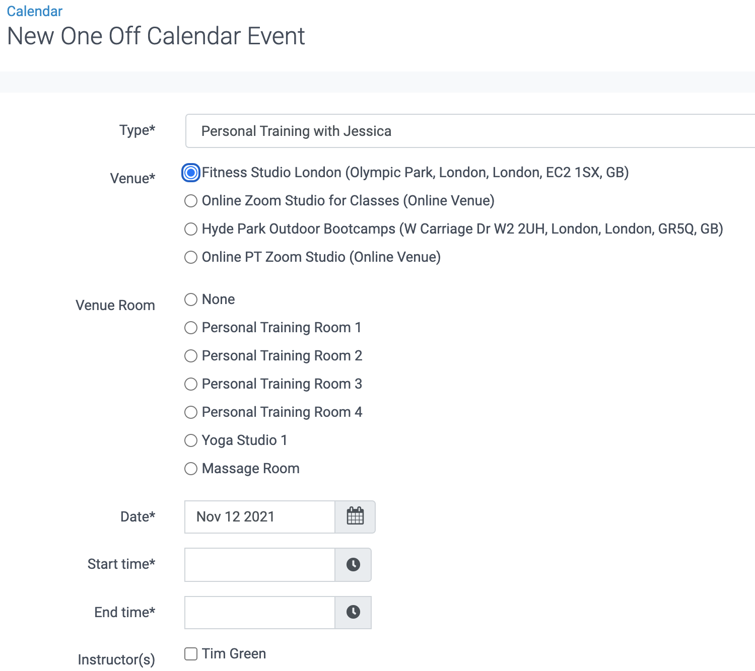 Selecting a venue for an appointment