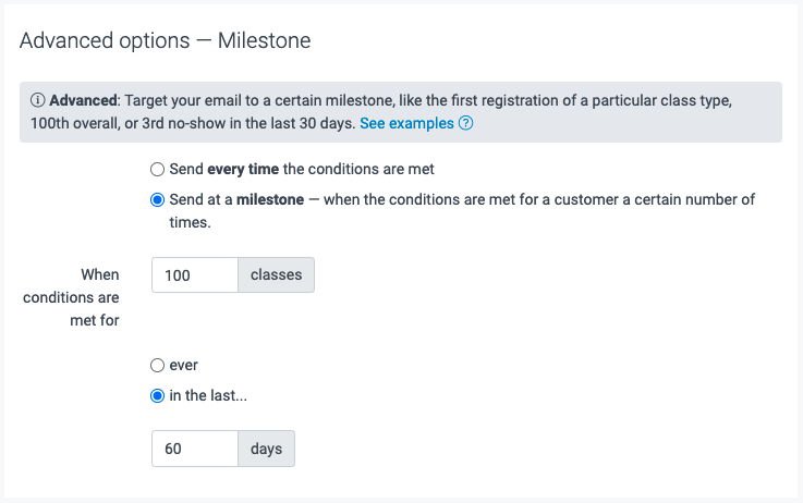 Advance notifications for milestones