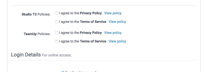 image of the privacy policies and terms of service