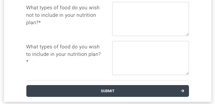 nutrition and allergy questionnaire part 2