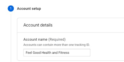 Part on of setting up your Google analytics account