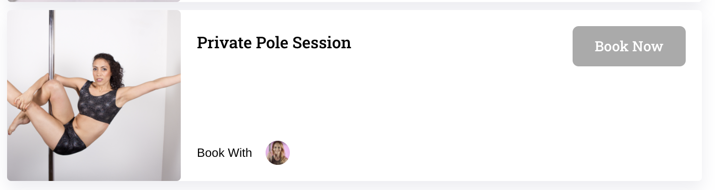 Booking appointments with Blush Pole Academy