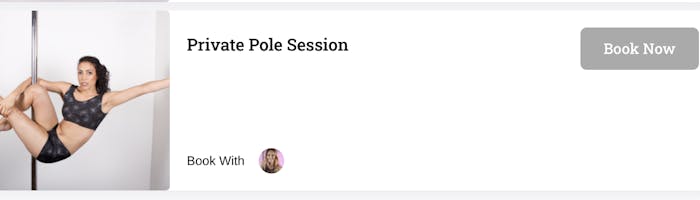 Booking appointments with Blush Pole Academy