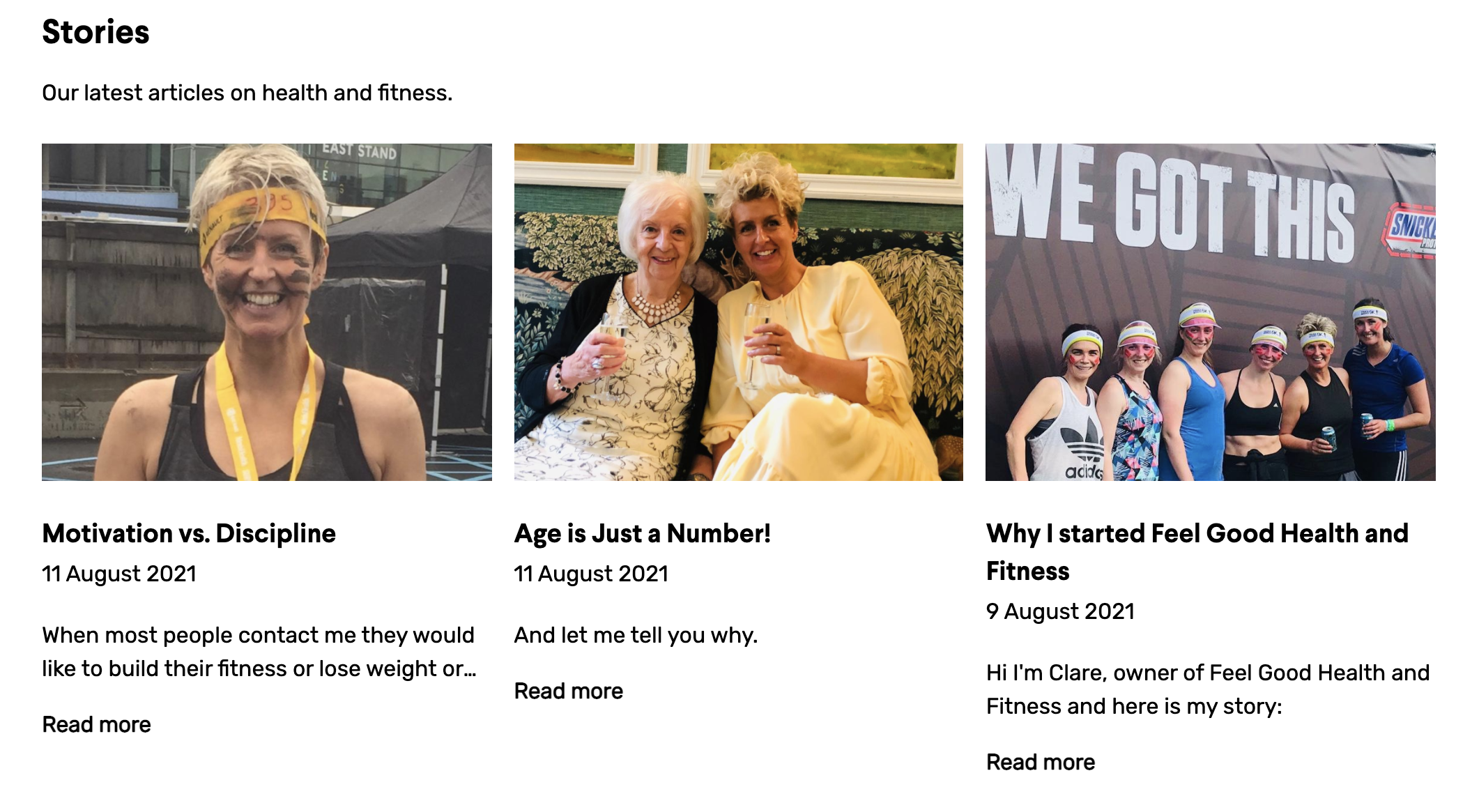 Clare's blogs on her 