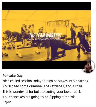 the team workout