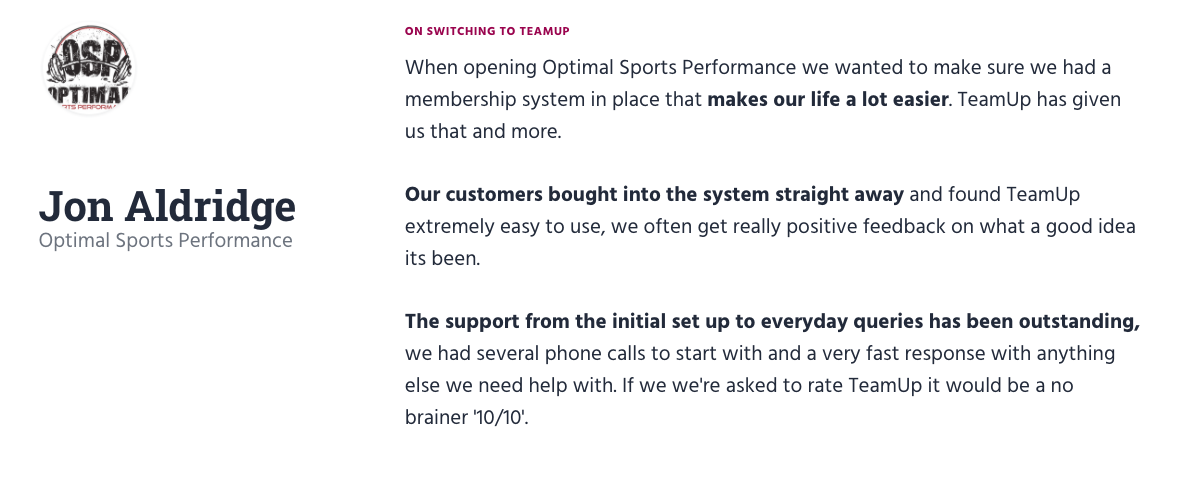 image of TeamUp customer review