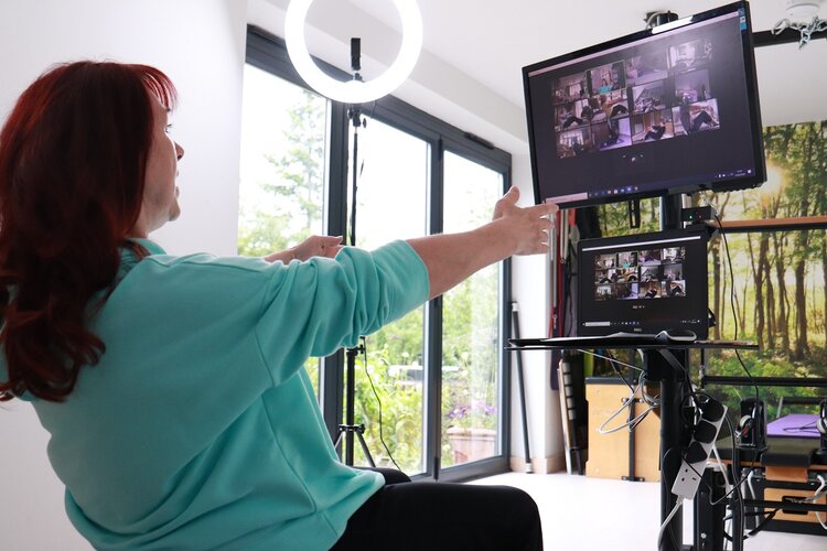 image of karen grinter giving an online webinar