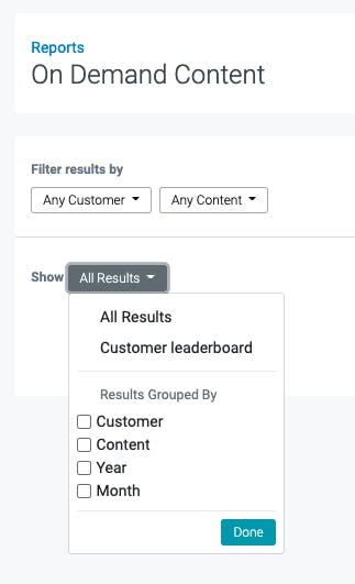 image of the on demand reporting settings