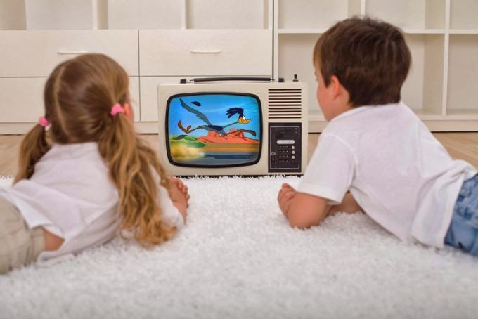 Children watching TV.