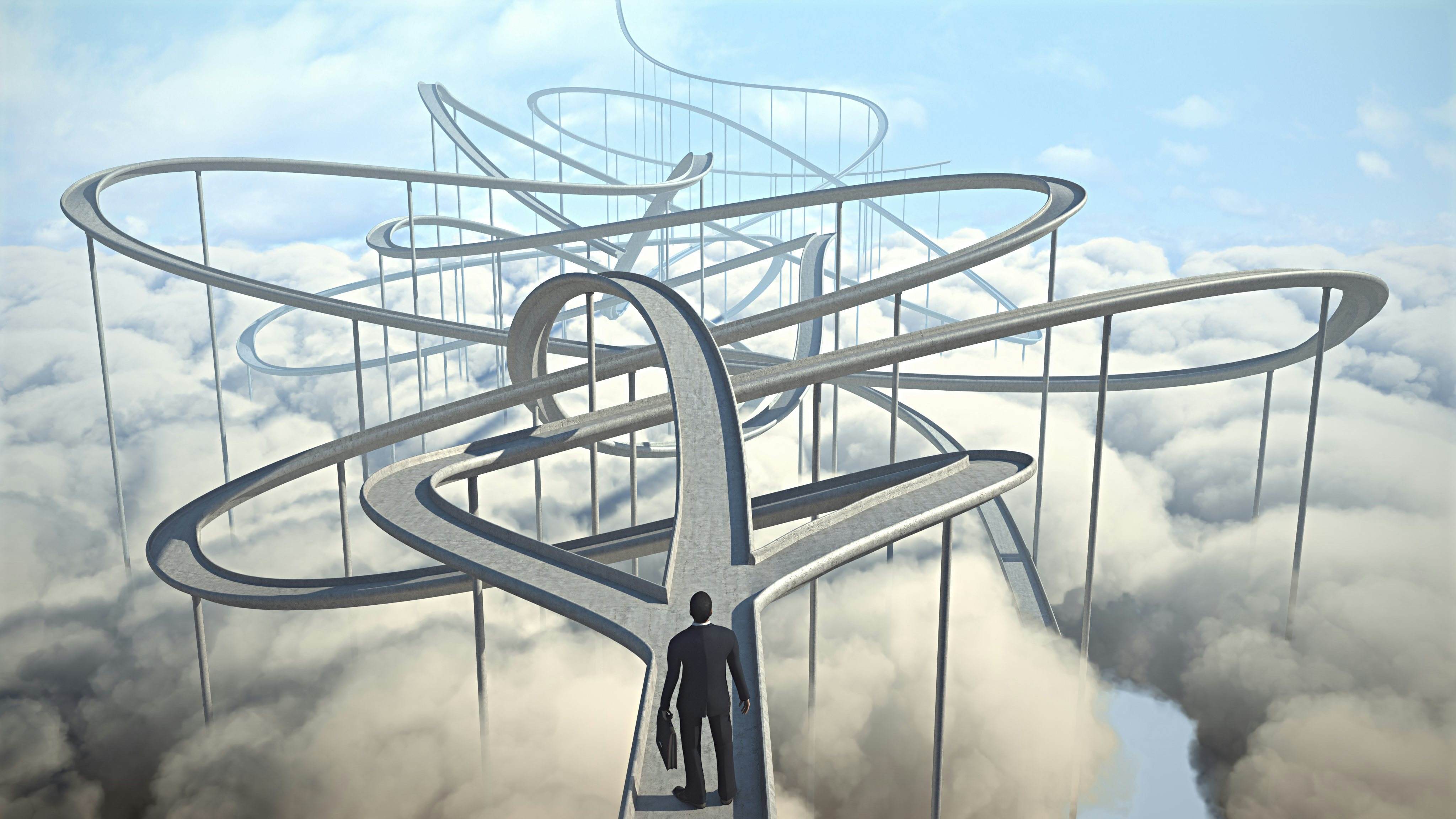 A man trying to decide which way to go.