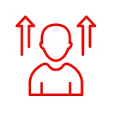 Outline of person with two arrows pointing up