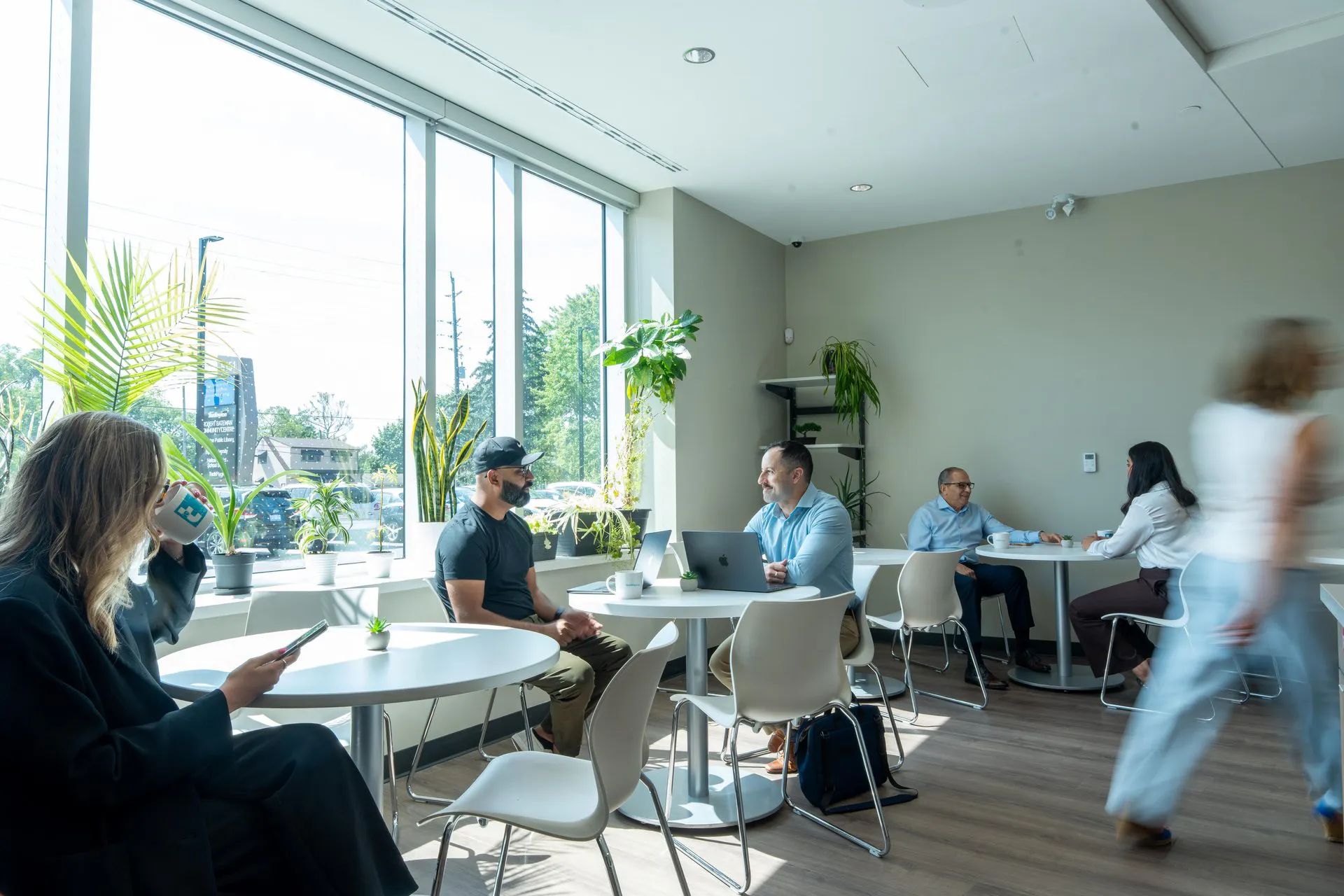 People gathering in lunchroom at TechPlace
