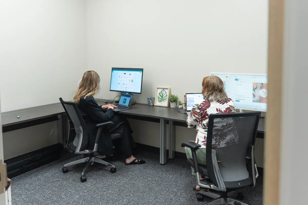 LaunchPad residents working in private office
