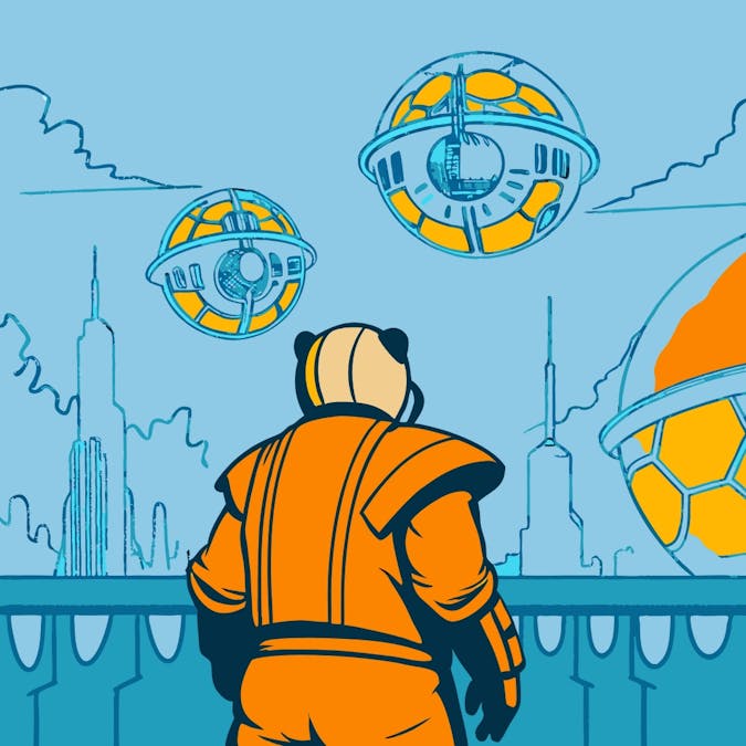 panda in advanced city