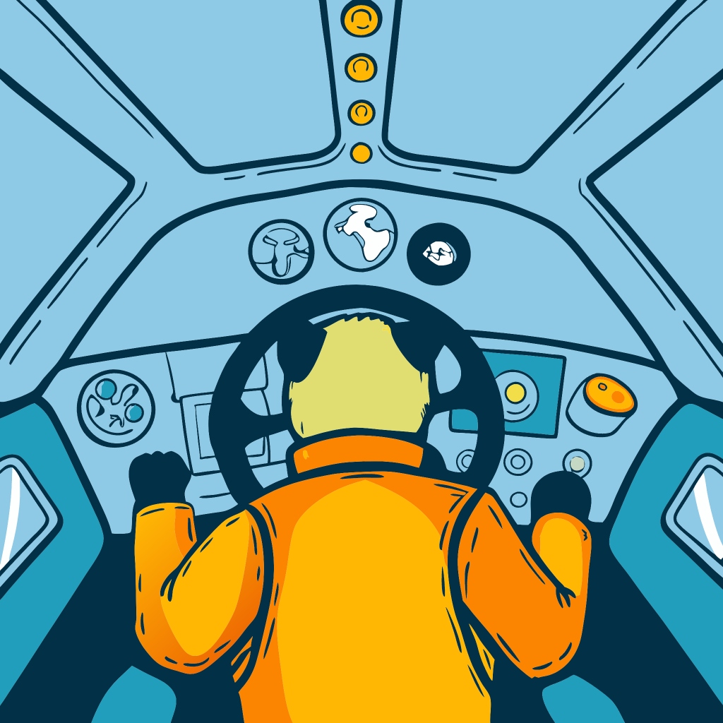 panda flying spaceship