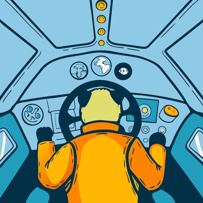 panda flying spaceship