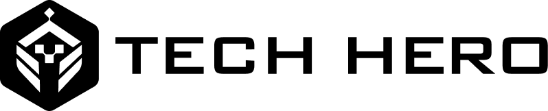 tech hero logo in black