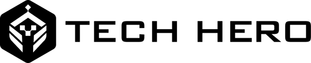 tech hero logo in black