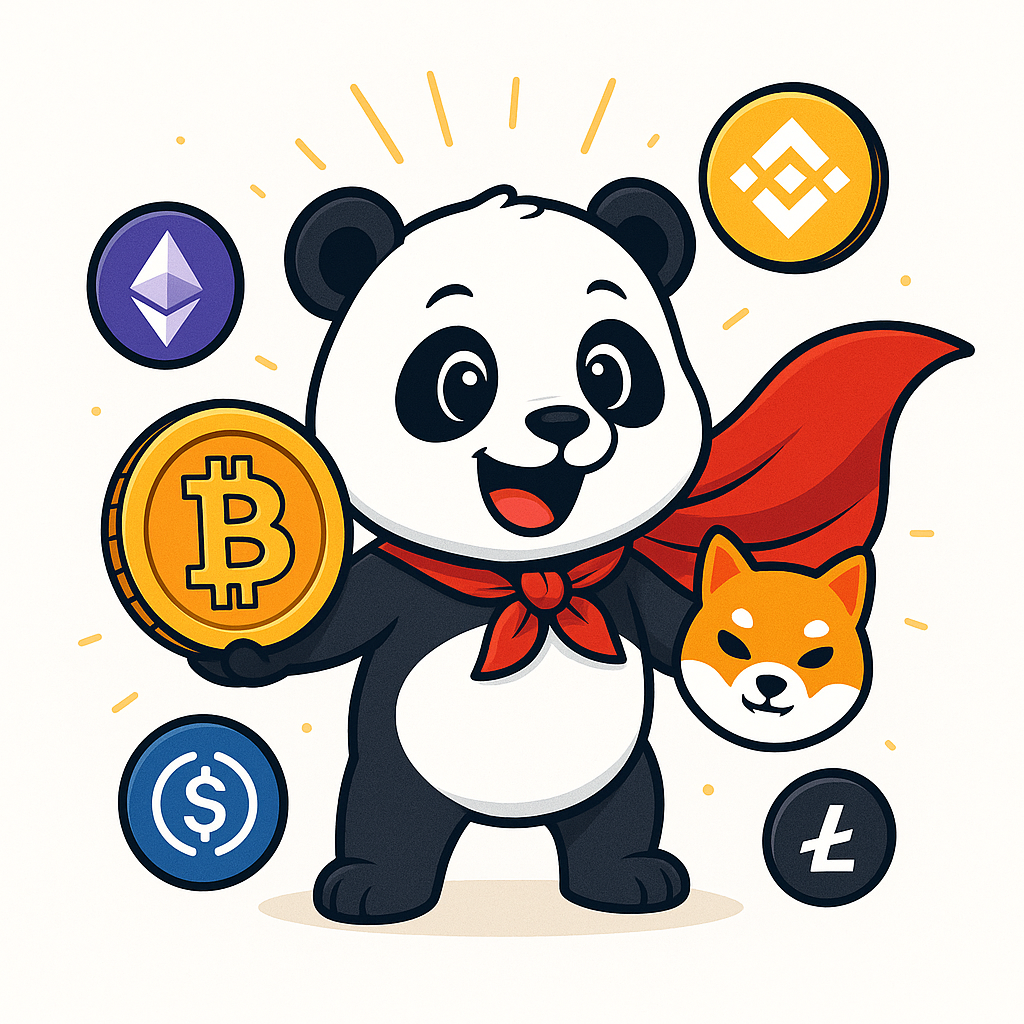 tech hero panda with crypto
