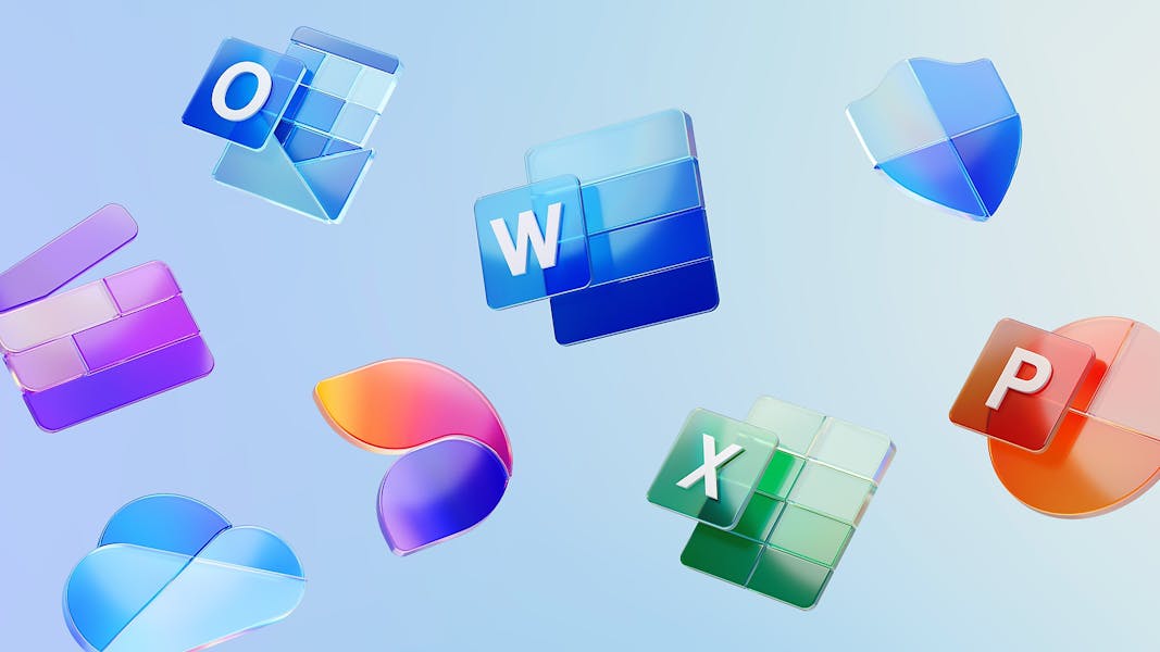 Microsoft Office Icons Floating
