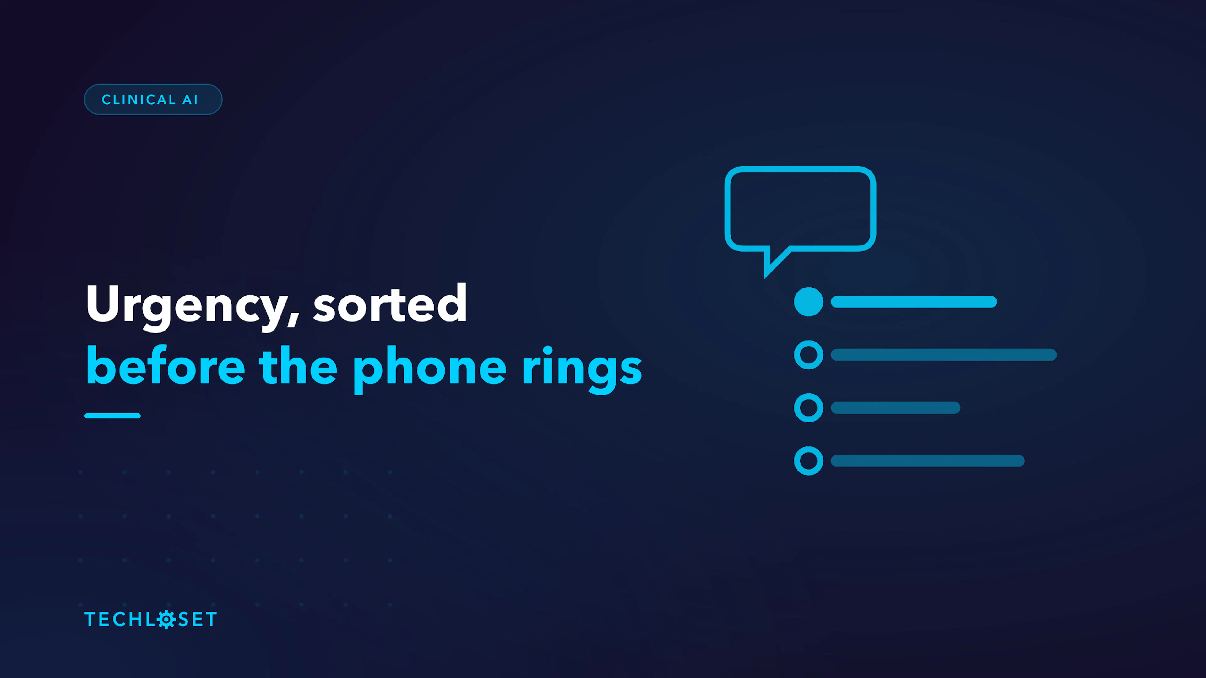 AI medical triage — a patient queue sorted by urgency before the phone rings