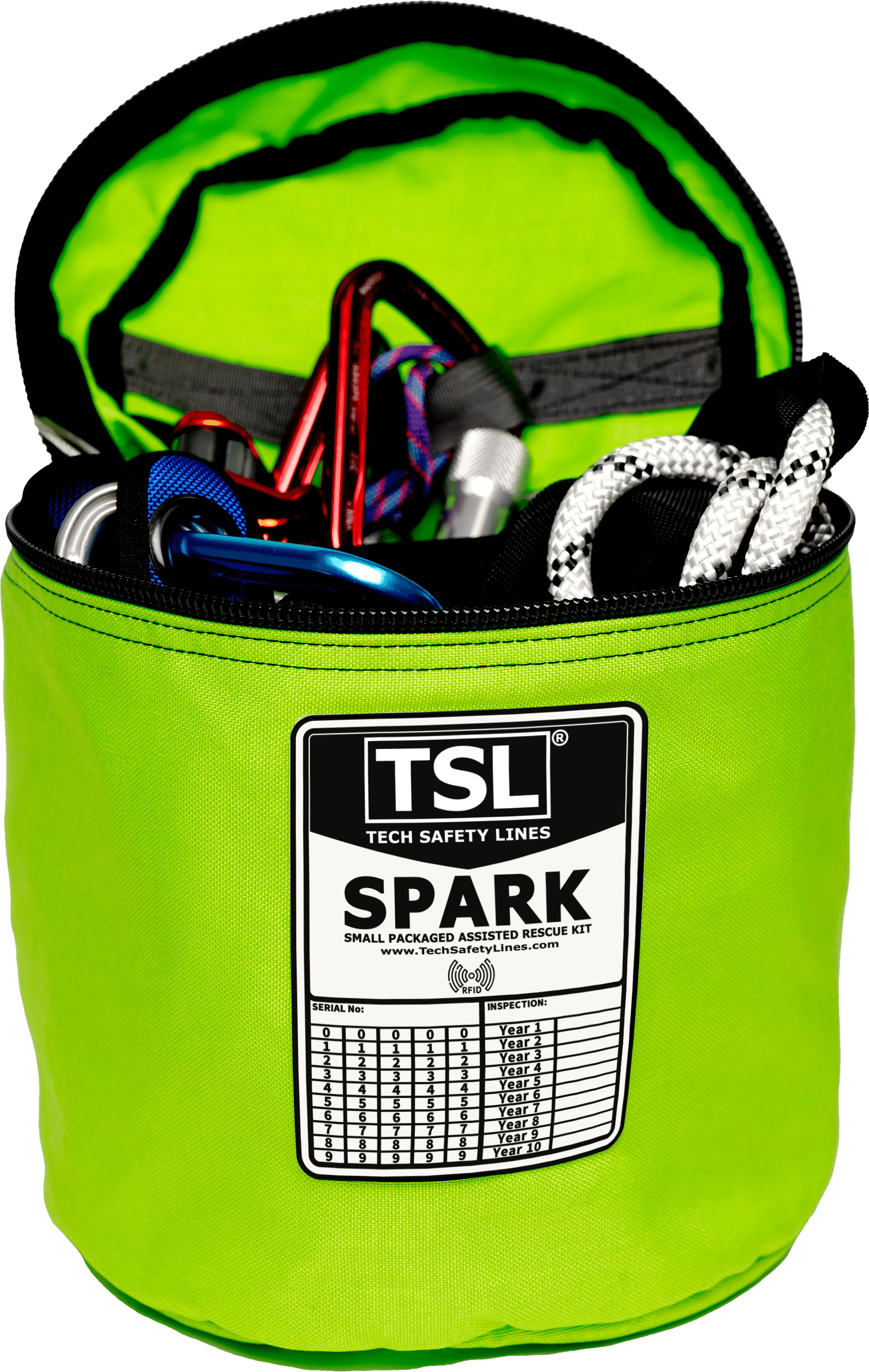 SPARK kit bag open with equipment