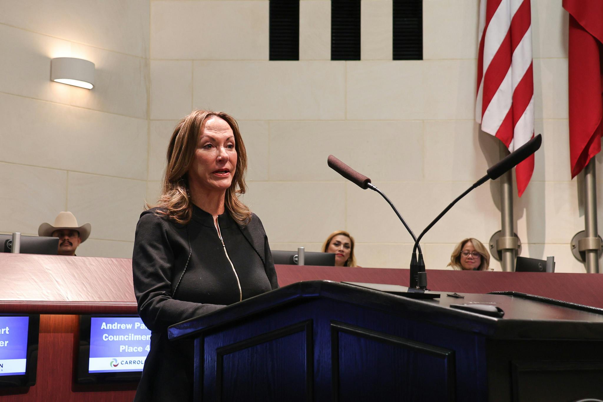 Diane Waghorne giving a speech for the Mayor's Spotlight Award