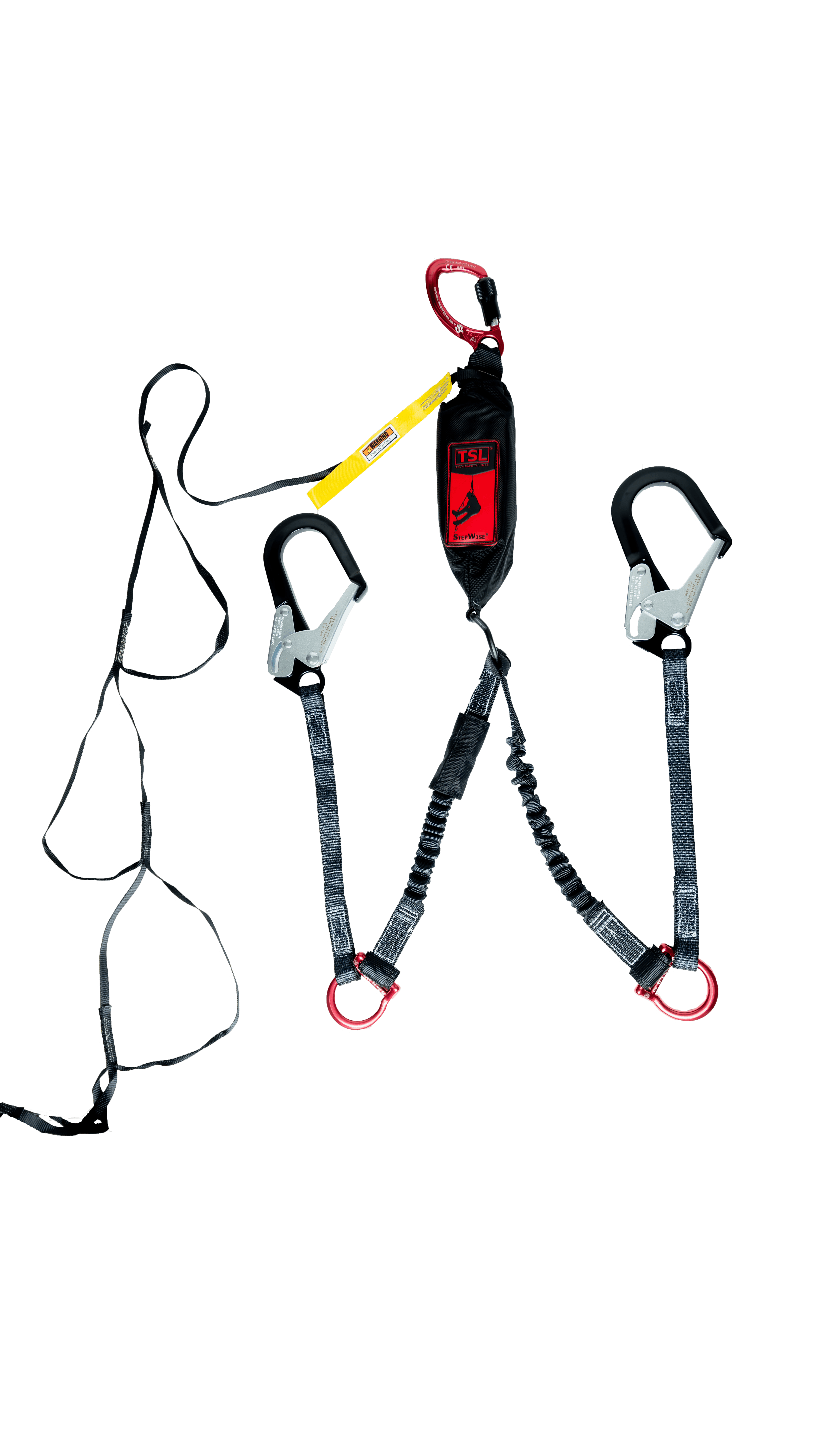 dual leg stepwise lanyard with ladder