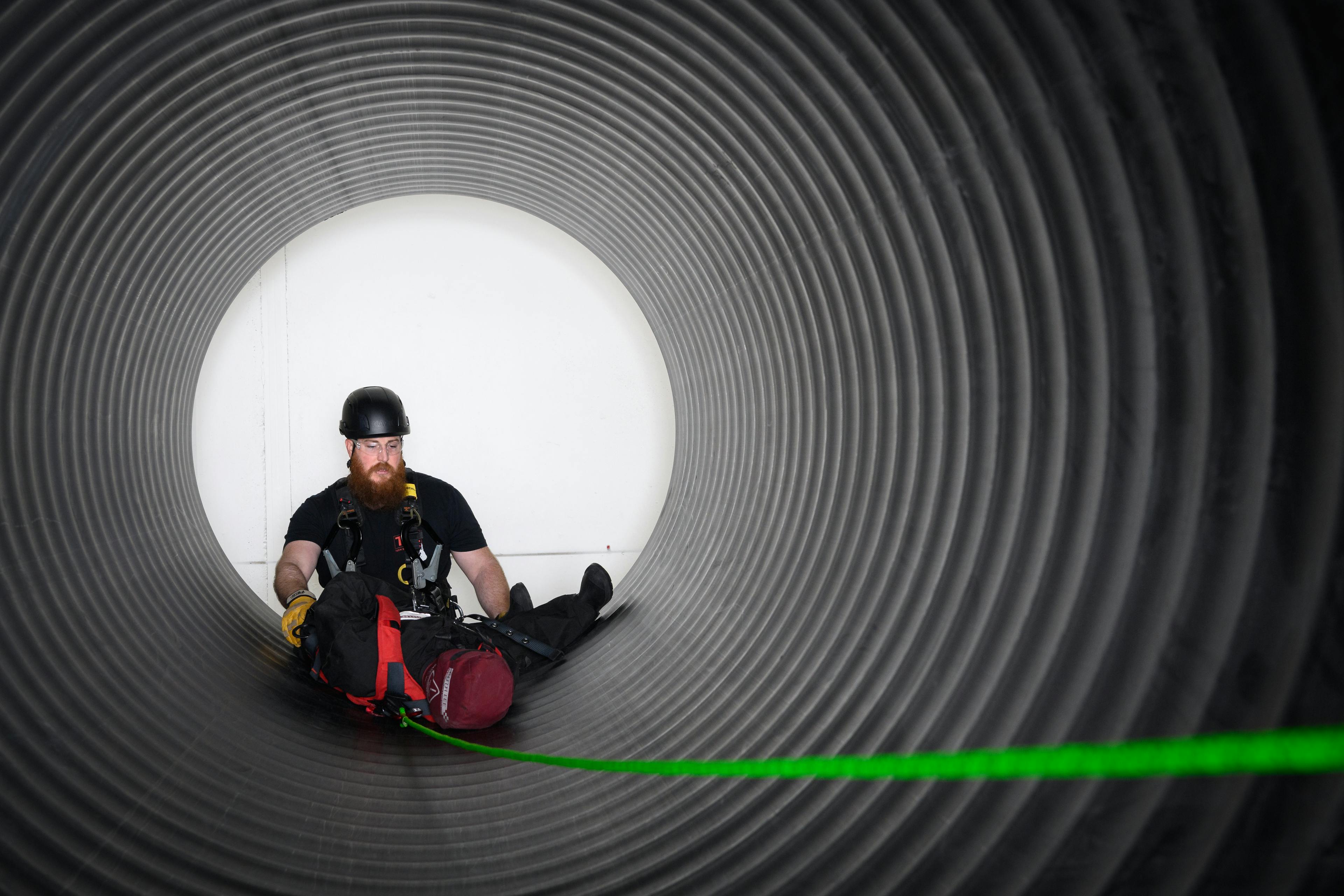 Man Doing TSL's Confined Space Entry Training