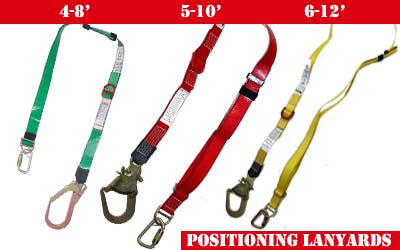 Red D-Ring Positioning Lanyard