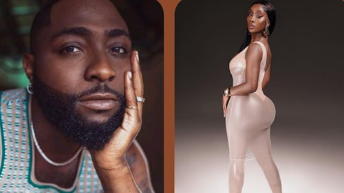 Photo collage of Davido and Anita Brown, his alleged baby mama