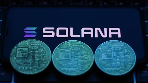 Solana in physical representation as a coin.