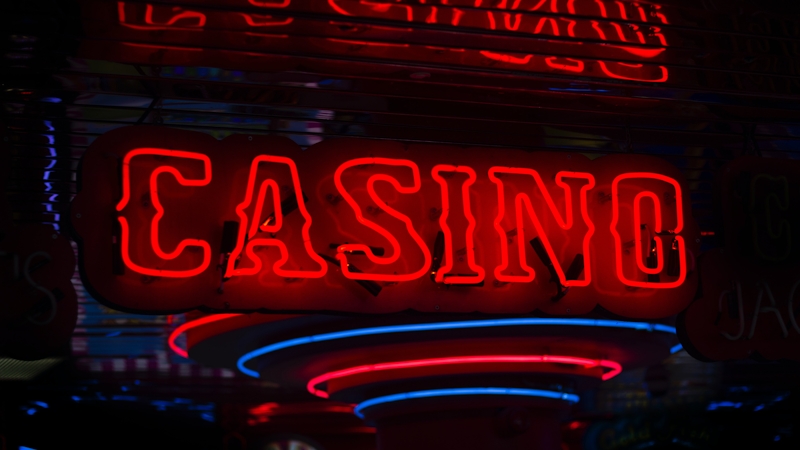 Casino sign post.