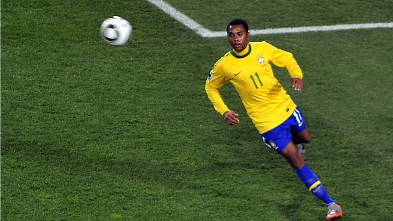 Robinho at Brazil & Chile match at World Cup 2010-06-28